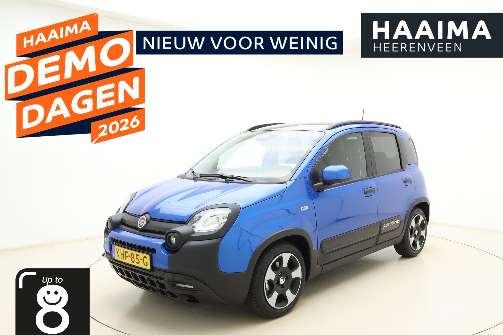 Fiat Panda 1.0 Hybrid Pandina Cross | DEMO | Airco | Apple C, Auto's, Stof, Panda, Blauw, LED verlichting