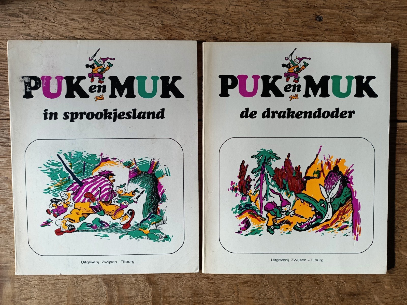 Twee boeken van Puk en Muk In sprookjesland De drakendoder, Ophalen of Verzenden, Gelezen, Frans Fransen, Fictie algemeen