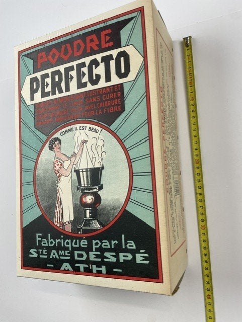 reklame verpakking Perfecto waspoeder vooroorlogs, Ophalen of Verzenden, Zo goed als nieuw, Reclamebord