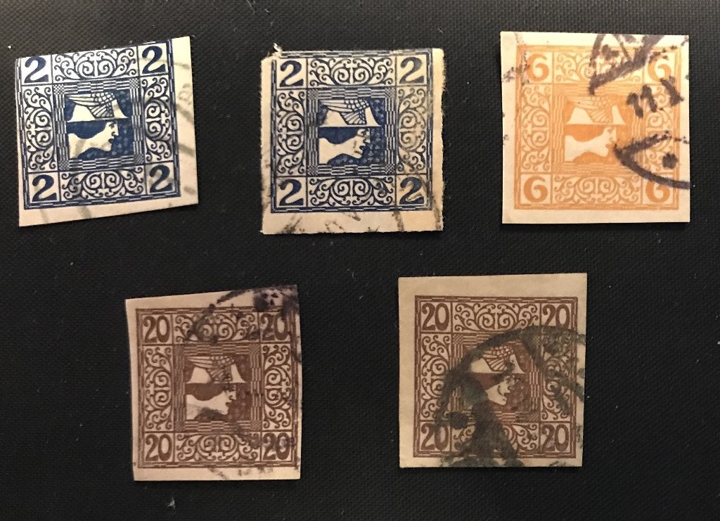 Oostenrijk Mercurius 1908 postzegel 1 ongetand, Ophalen of Verzenden, Gestempeld