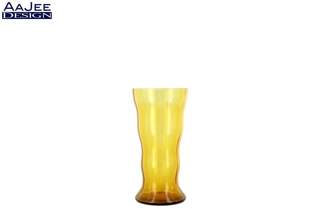 Verrerie Doyen – Vaas in amberkleurig glas – Floralie – 1920, Antiek en Kunst, Ophalen of Verzenden