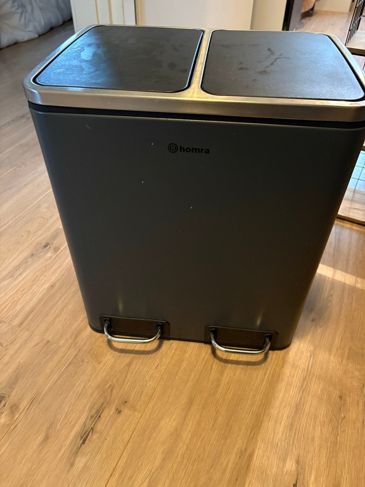 Homra Duo Pedaalemmer - 2x20L - Grijs, 50 – 75, Gebruikt, Met pedaal, 40 liter of meer