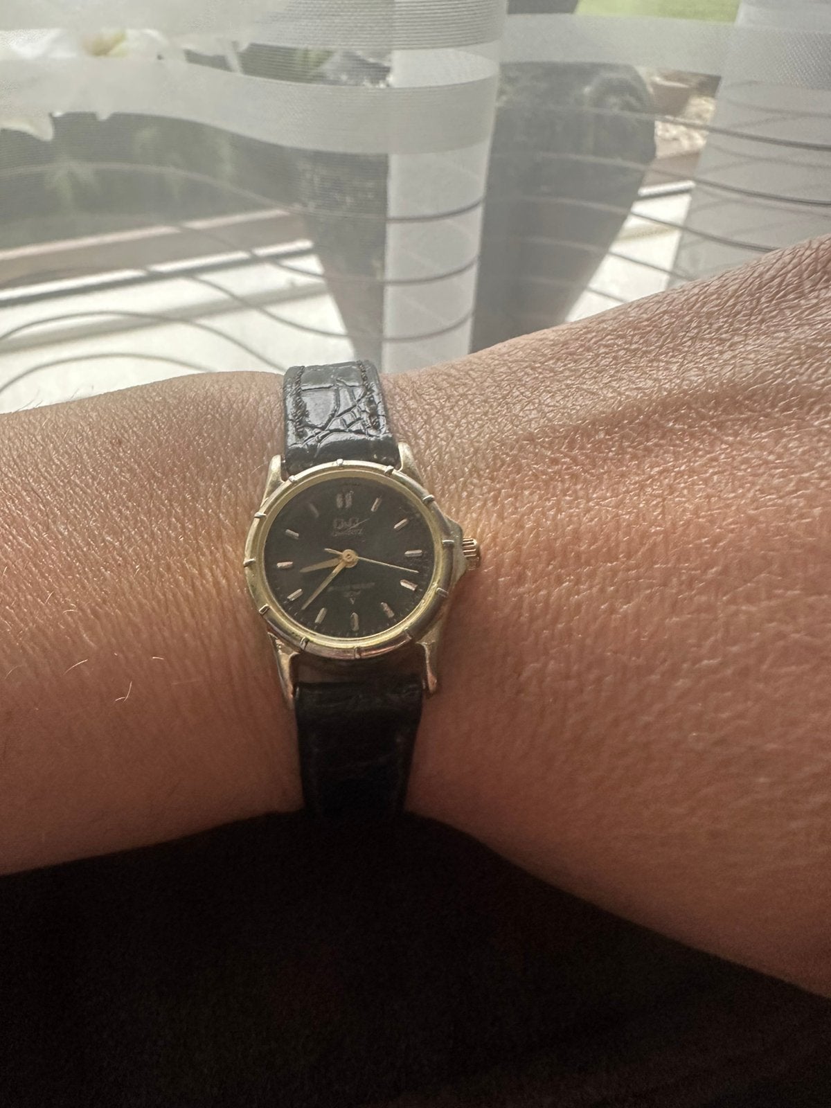 Vintage Q&Q dames horloge, Overige merken, Polshorloge, Ophalen of Verzenden, Leer