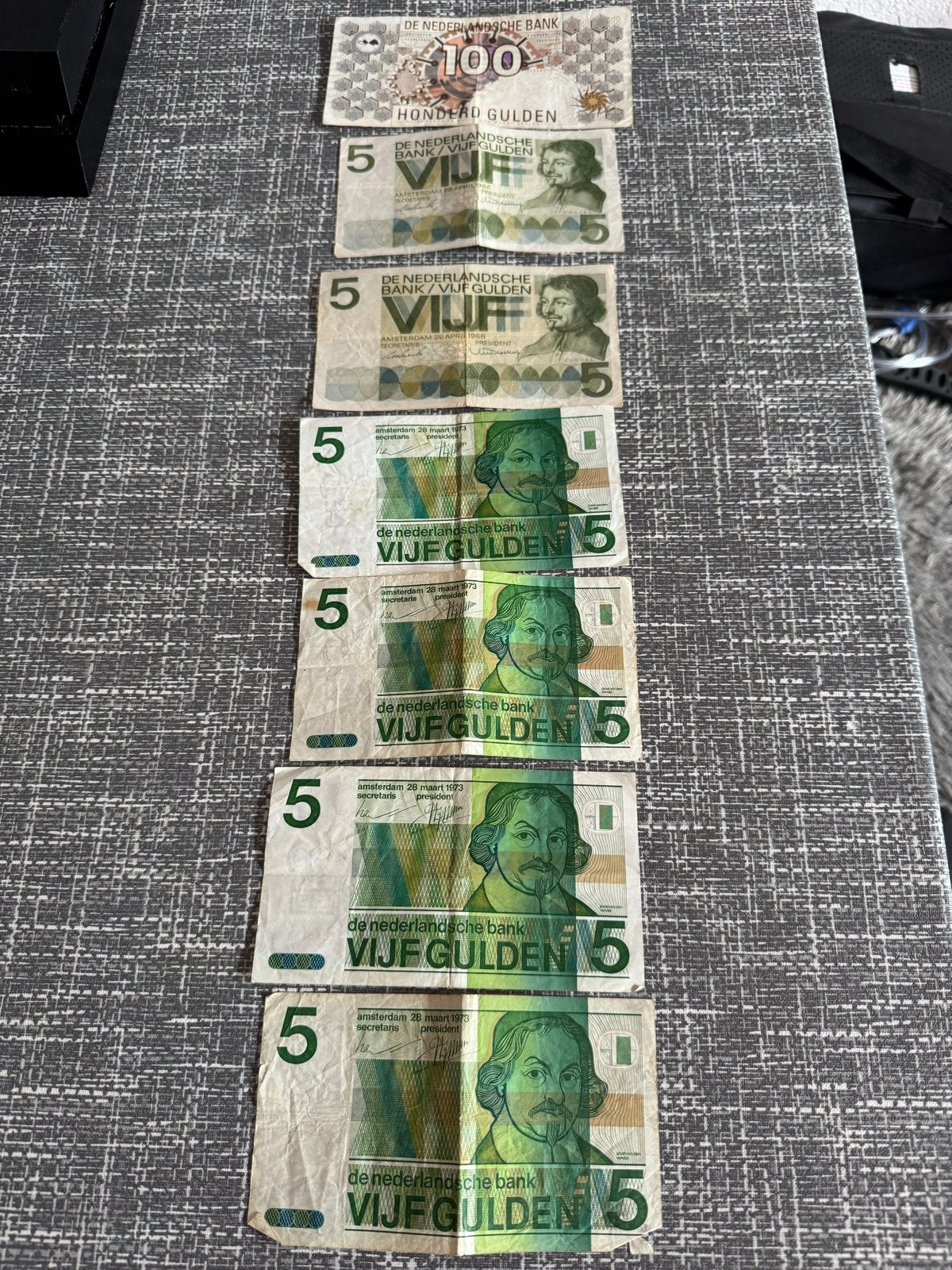 Setje van 100 gulden en 5 gulden biljetten, Ophalen of Verzenden, 100 gulden, Setje