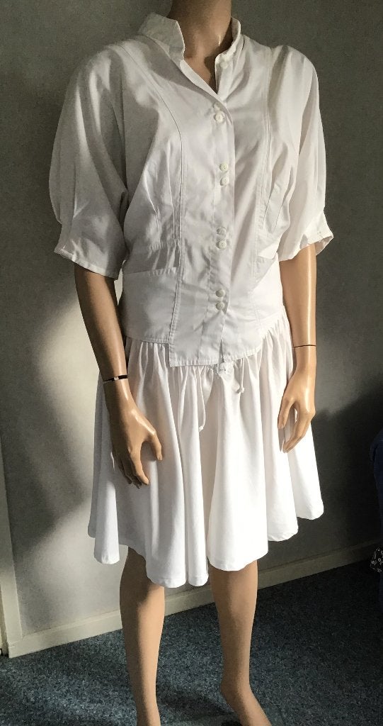 Zomers ensemble bloes en rokje met vetersluiting, Kleding | Dames, Wit, Ophalen of Verzenden, Zo goed als nieuw, Somebody