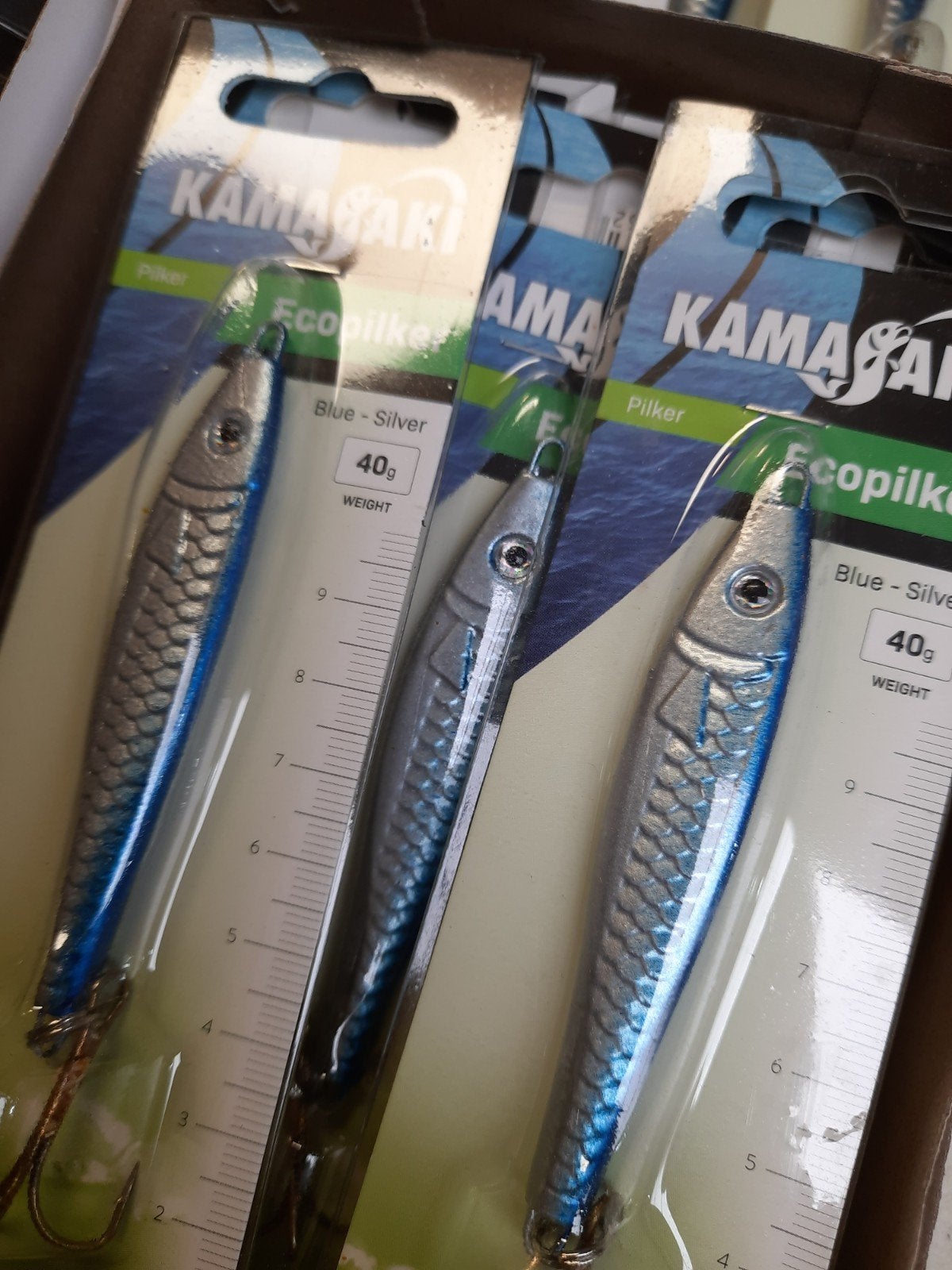 partij van 40 pilkers Blue/Silver 40 gram, Info@kamasaki.com, Overige typen, Nieuw, Ophalen of Verzenden