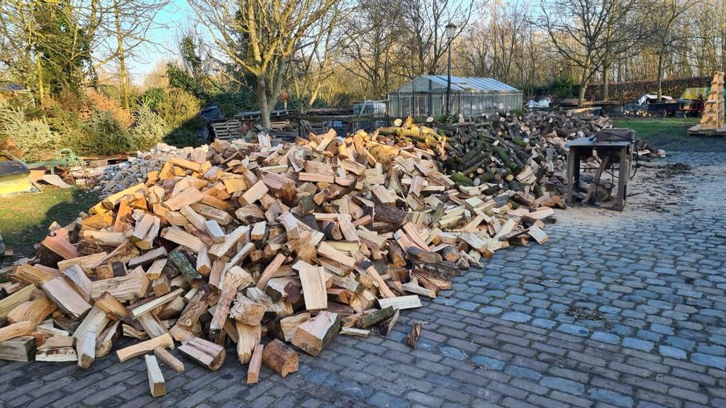Mooie mix brandhout / kachelhout / openhaardhout / haardhout, Tuin en Terras, Haardhout, Ophalen, Eikenhout, Blokken