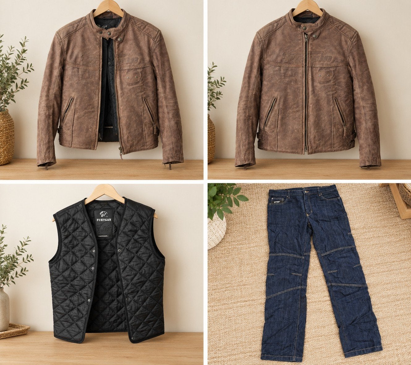 Motorkleding leren jas, bodywarmer en broek Furygan, Furygan, Heren, Jas | leer, Ophalen of Verzenden