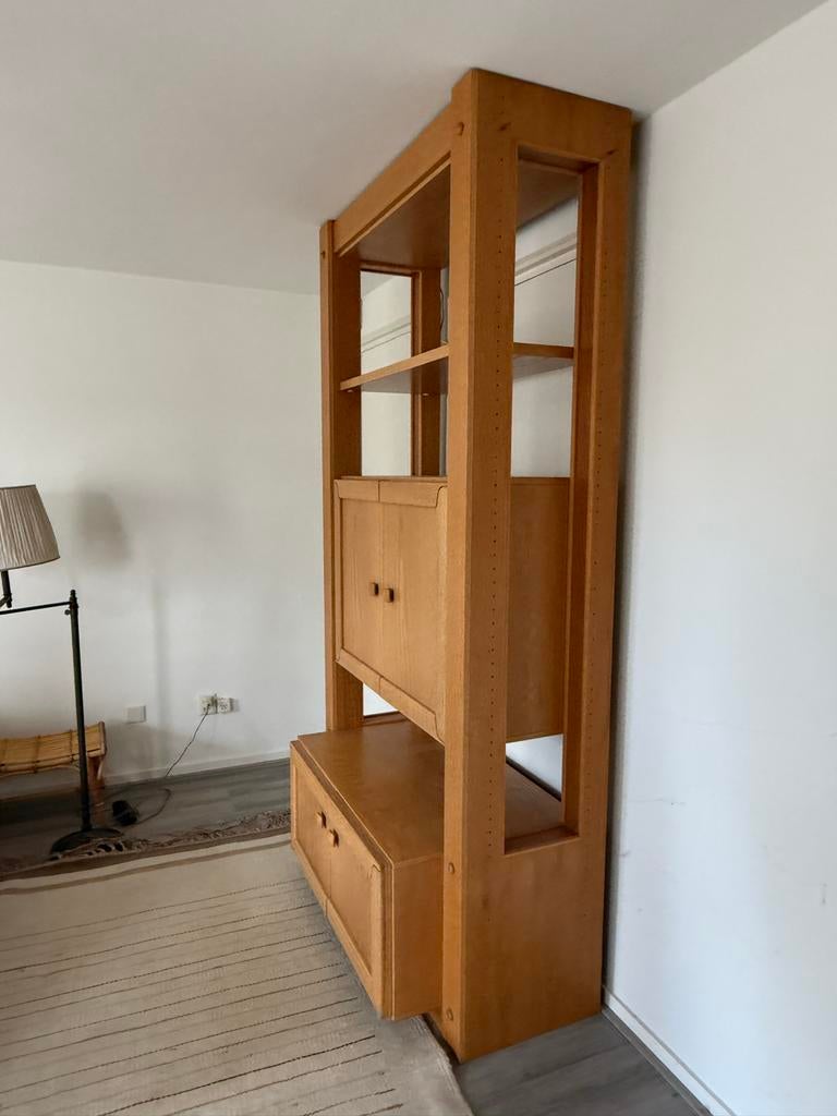 Op maat gemaakte Duitse wandmeubel, Huis en Inrichting, Kasten | Wandmeubels, Ophalen, Gebruikt, 200 cm of meer, Eikenhout