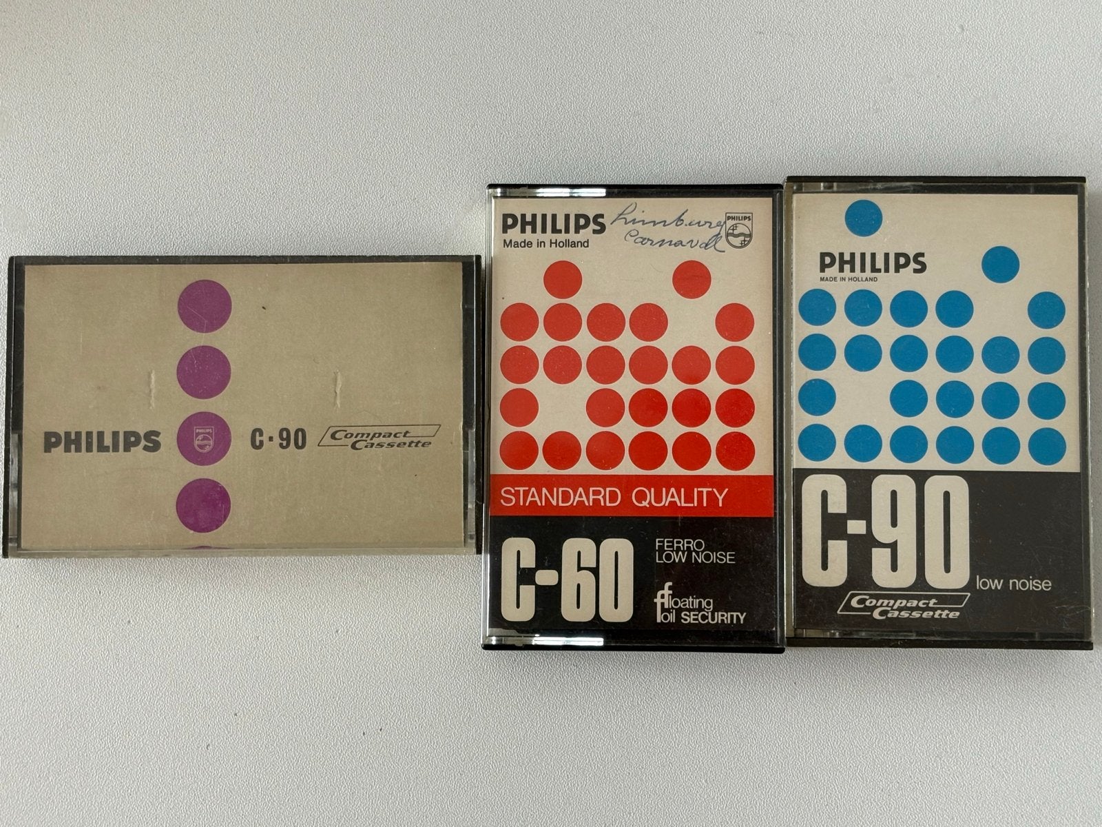 Vintage Philips C-60 en C-90 Compact Cassettes - 2 stuks, Cd's en Dvd's, Cassettebandjes, Gebruikt, 2 t/m 25 bandjes, Overige genres