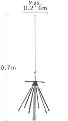 Diamond D-220R Discone antenne 100-1600 Mhz PL 0,70 meter, Telecommunicatie, Japan, Verzenden, ., Nieuw