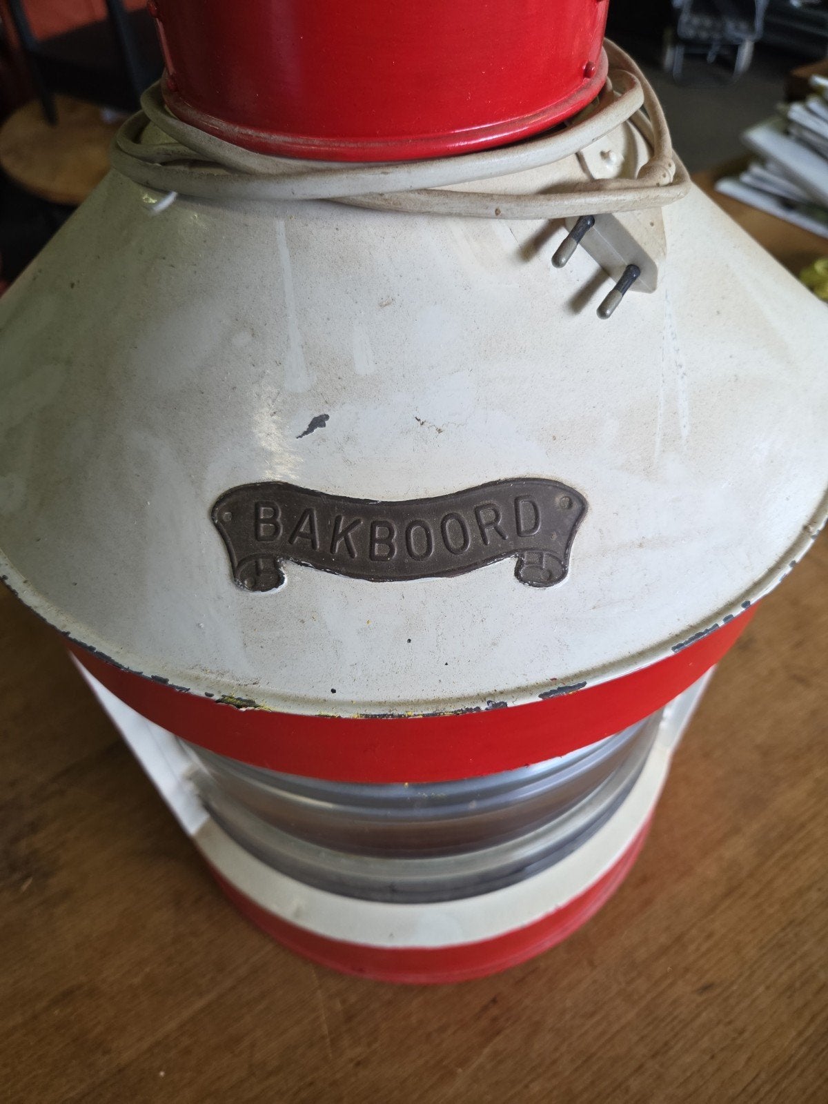 vintage scheepslamp rood, Ophalen, Gebruikt, Gebruiksvoorwerp, X