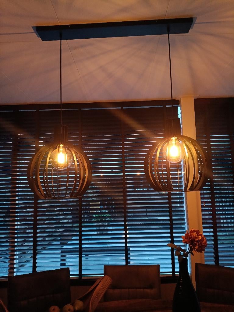 HK Living hanglampen industrieel zwart, Huis en Inrichting, Lampen | Hanglampen, Zo goed als nieuw, 50 tot 75 cm, Metaal, Ophalen