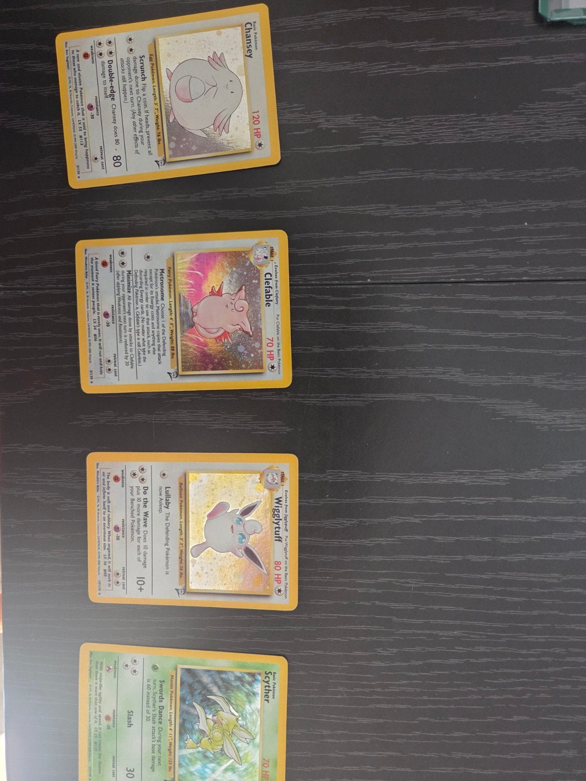 Pokémon kaarten: Chansey, Clefable, Wigglytuff, Scyther, Ophalen of Verzenden, Meerdere kaarten