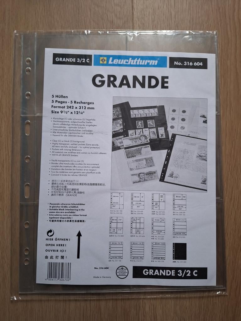 Leuchtturm insteekbladen Grande 3/2 C, Postzegels en Munten, Postzegels | Toebehoren, Ophalen of Verzenden, Verzamelalbum