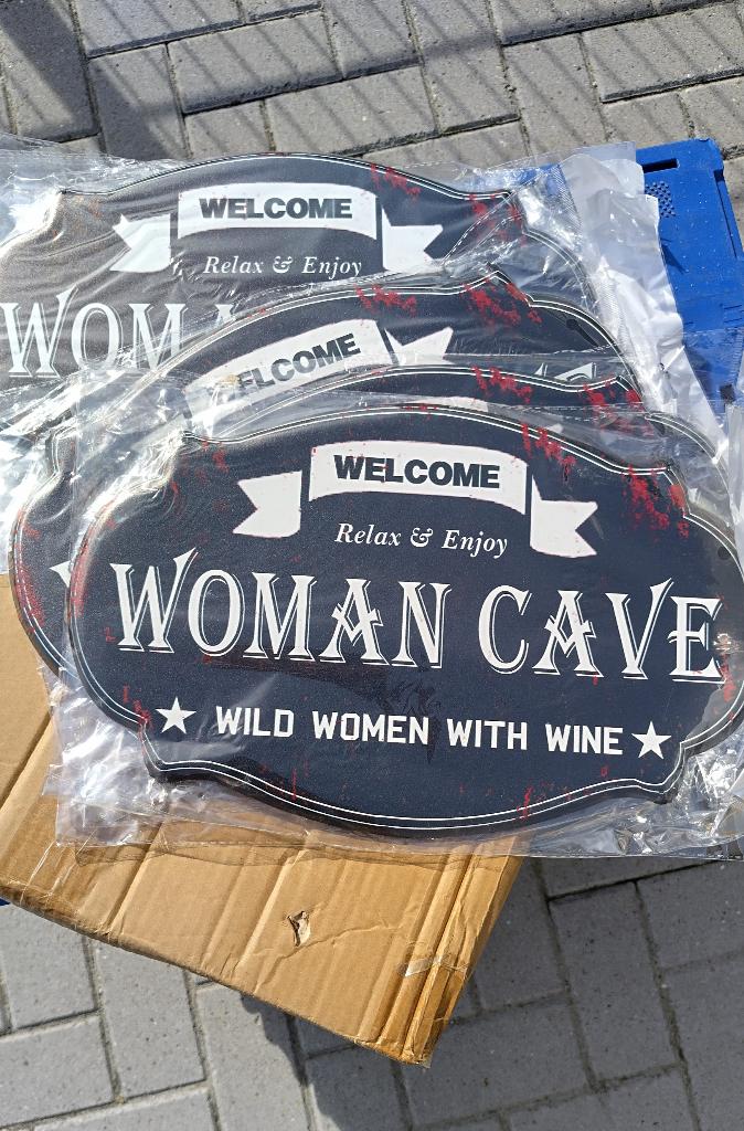 NIEUW 11 stuks metalen pub wandbord Women Cave 39x25, Ophalen of Verzenden, Nieuw