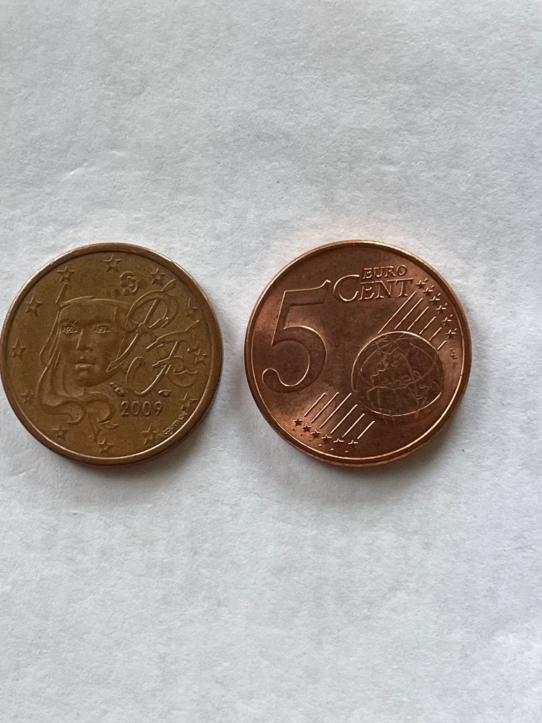 Frankrijk Euro 5 cent ,van 2009 ,2001 2016 ,1999 en 2019., Ophalen of Verzenden, Frankrijk, 5 cent, Losse munt