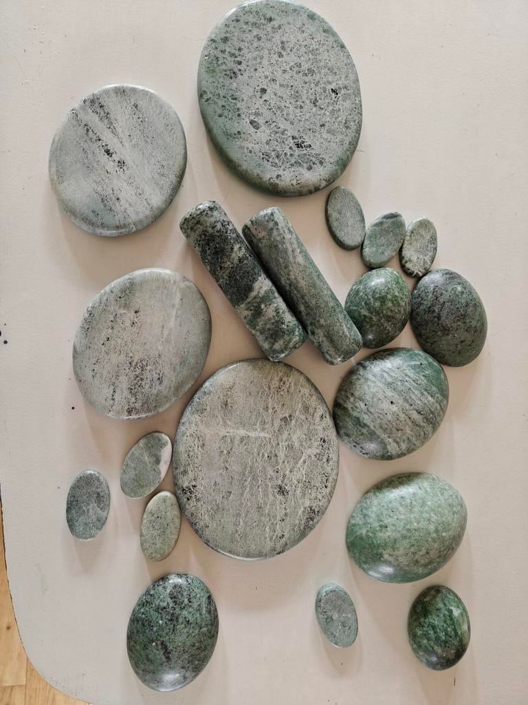 Hotstone set / massage stenen – complete set natuursteen, Ophalen of Verzenden