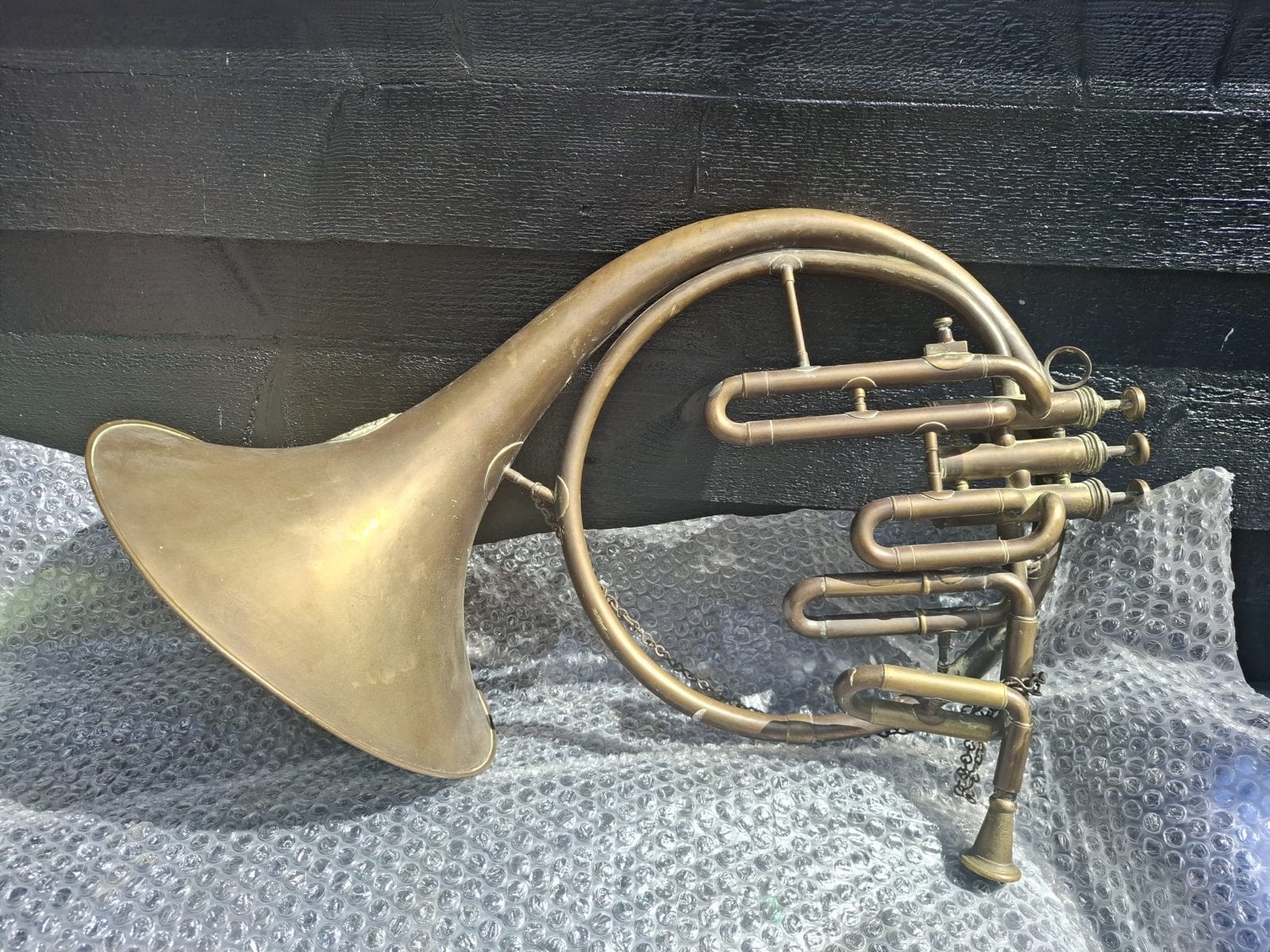 Antieke Jachthoorn C. Mahillon - Brussel, Muziek en Instrumenten, Blaasinstrumenten | Overige, Gebruikt, Koperblazer, Ophalen