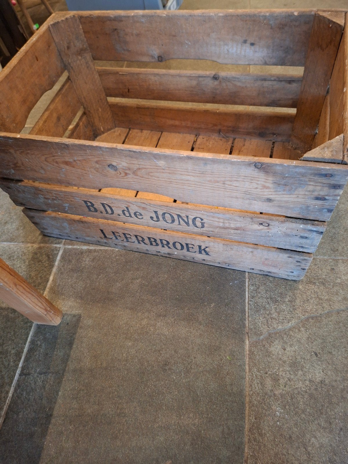 Houten krat 56x36x30 cm - Vintage opbergkist, Ophalen, Gebruikt, 50 tot 75 cm, Minder dan 35 cm