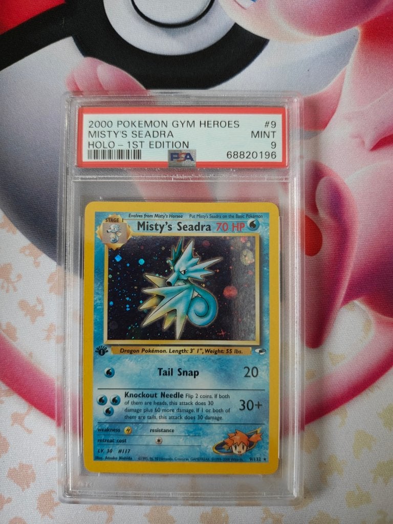 Pokemon Kaarten : Misty's Seadra First Edition (GH 9) PSA 9, Ophalen of Verzenden, Nieuw, Losse kaart