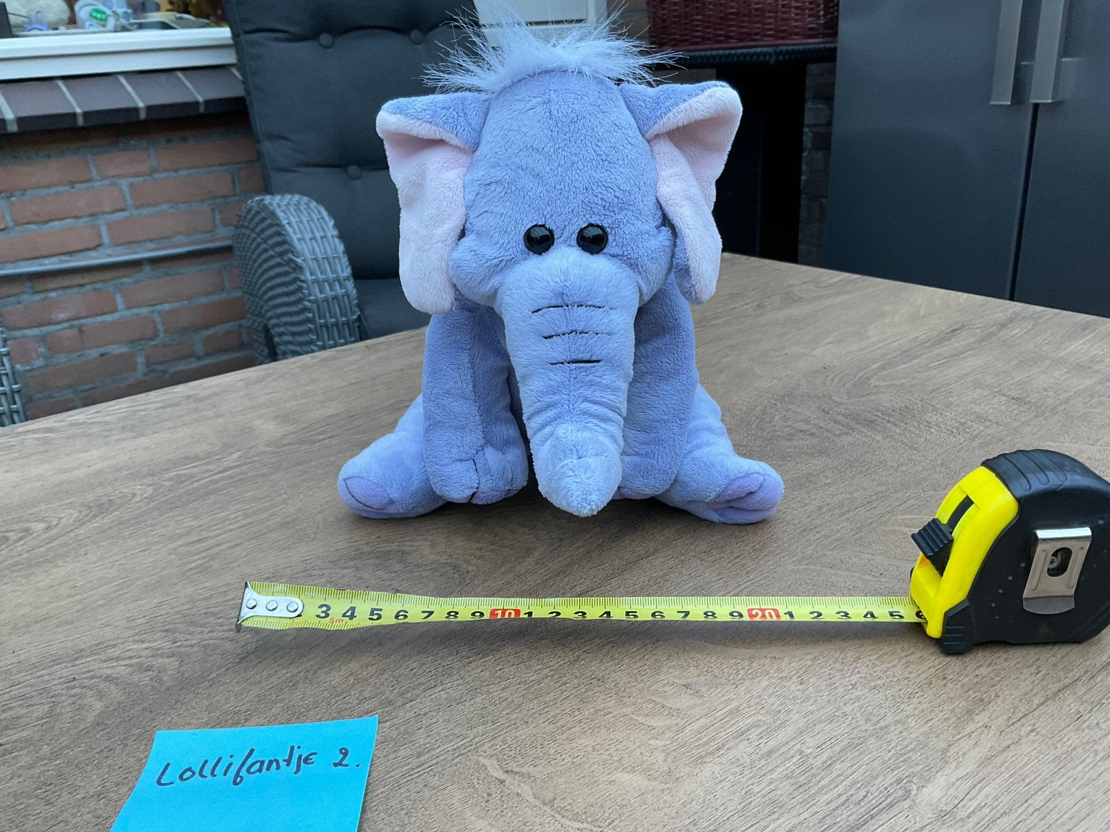Zgan, niet kapot,  olifant knuffel grijs roze, Ophalen, Zo goed als nieuw, Olifant