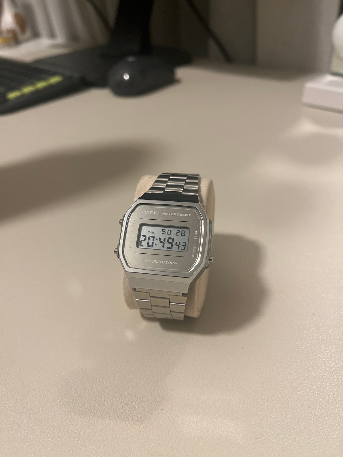 Casio Vintage A158WA-1DF Digitaal Horloge - Nieuwstaat, Ophalen, Casio, Staal, Polshorloge