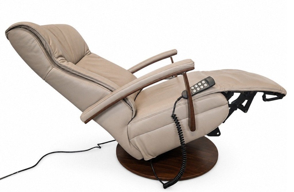 Tweedehands beige leren Prominent sta-op stoel  - 16835054, Ophalen of Verzenden, Gebruikt