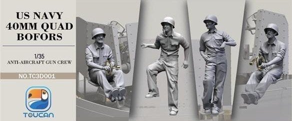Bijzonder! Toucan 1:35 US Navy Bofors crew (resin 3D print), Ophalen of Verzenden, Nieuw, 1:35 tot 1:50, Figuur of Figuren