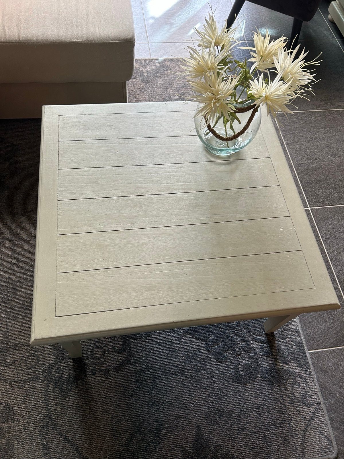 Salontafel vierkant, lichtgroen/grijs, Ophalen, Gebruikt, Vierkant, 50 tot 100 cm