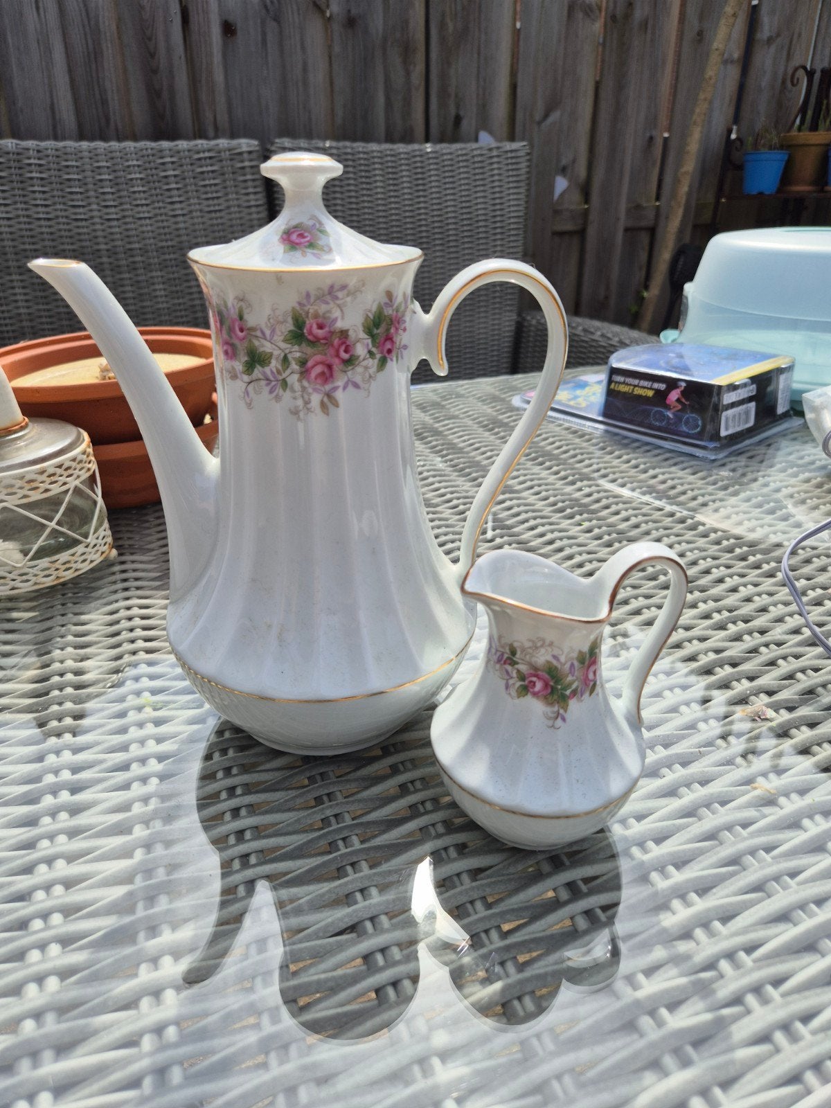 vintage theepot en melkkannetje - Royal Bavaria, Ophalen of Verzenden