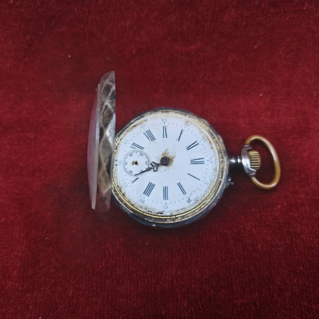 oude horloge defect  ., Overige merken, Zakhorloge, Zilver, 1960 of later