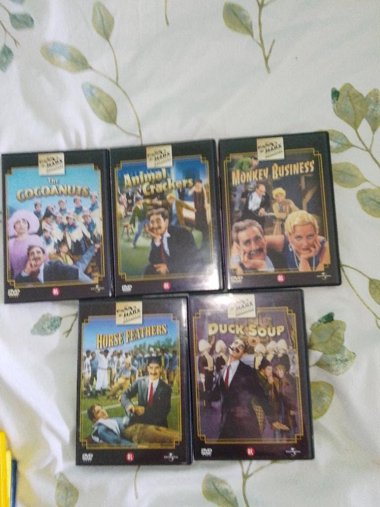 5 dvds the 4 marx Brothers nlo krasvrij, Alle leeftijden, Ophalen of Verzenden, Zo goed als nieuw, Komedie