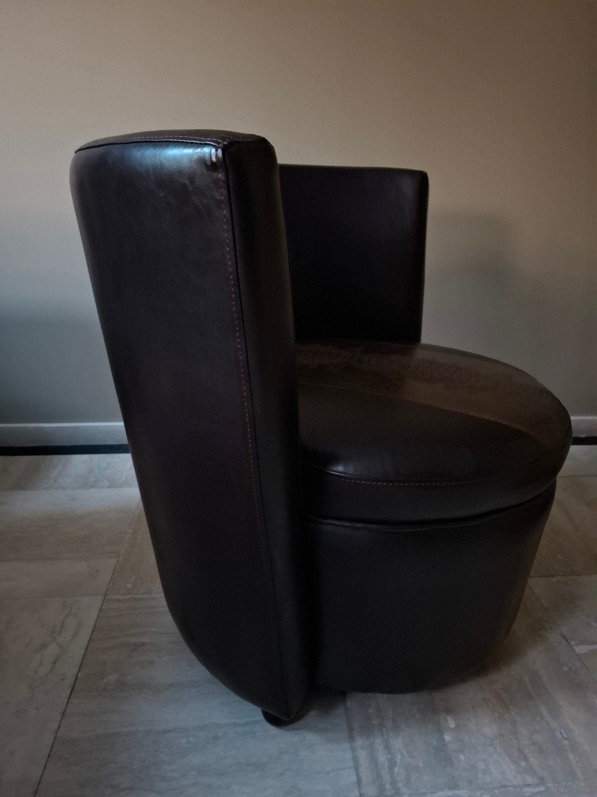 Leren fauteuil - Diverse bruintinten - Zeer goede staat, Ophalen, Zo goed als nieuw, Leer