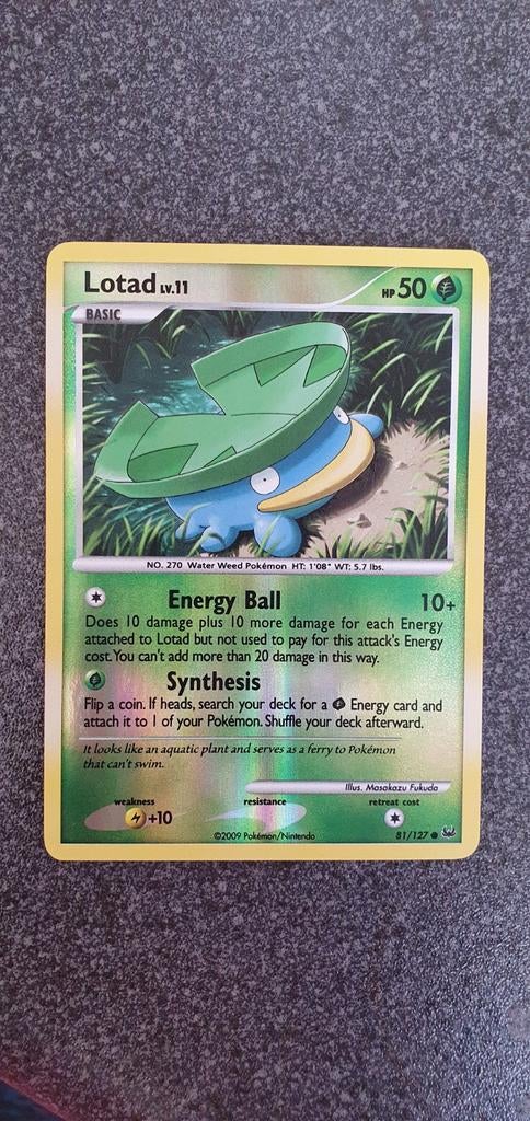 Lotad 81/127 reverse holo pokemon kaart, Ophalen of Verzenden, Zo goed als nieuw