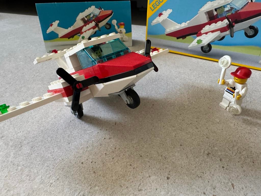 LEGO Legoland 6687 Vliegtuig met piloot en doos, Gebruikt, Lego, Ophalen of Verzenden, Compleet
