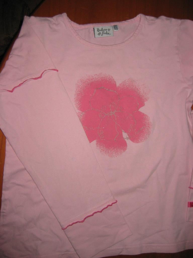Roze shirt, 134/140, Barbara Ferbere, Ophalen of Verzenden, Zo goed als nieuw, Meisje, Shirt of Longsleeve