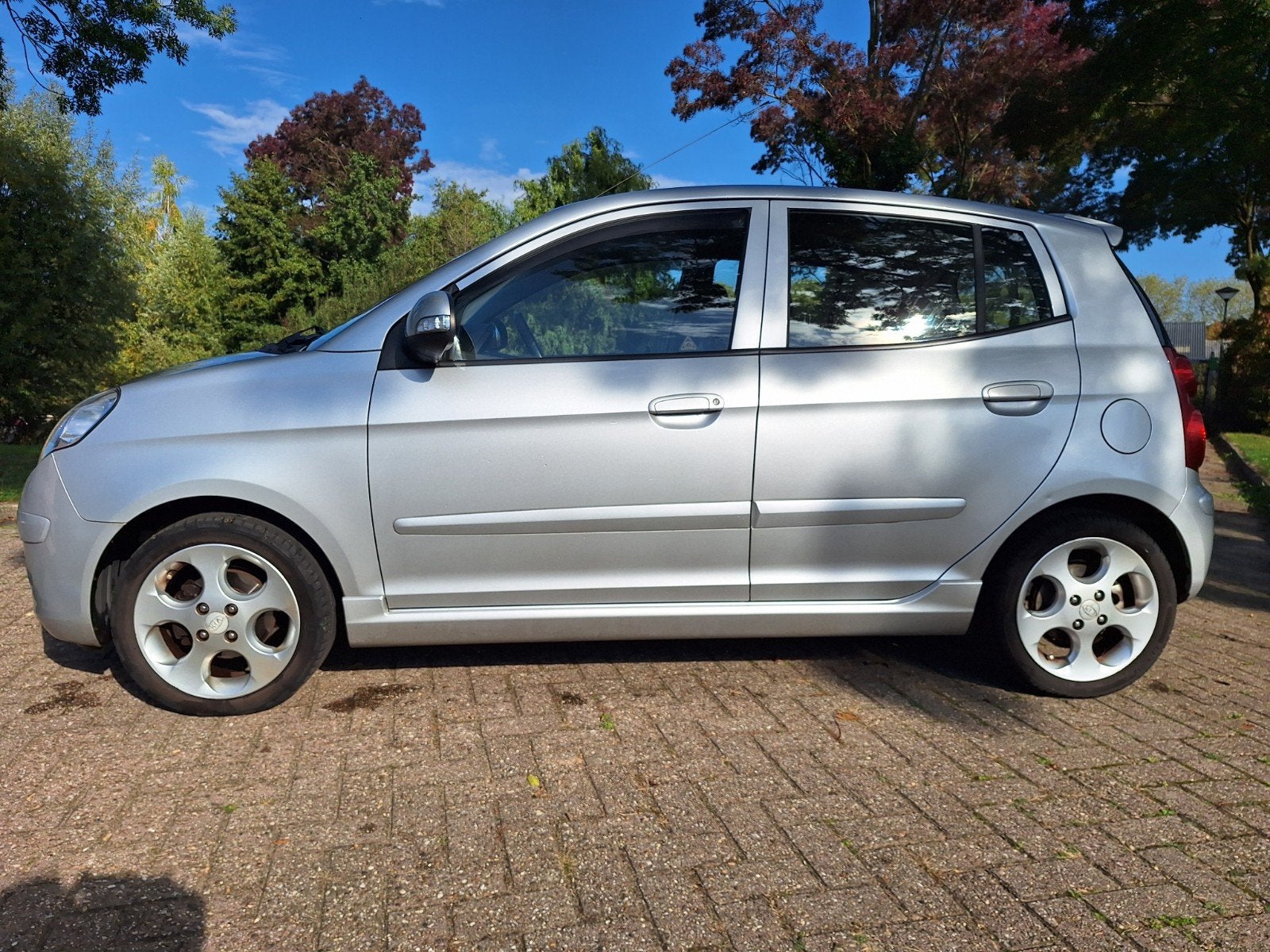 Kia Picanto 1.1 2008 Grijs, Auto's, Stof, Elektrische ramen, 4 cilinders, Overige kleuren