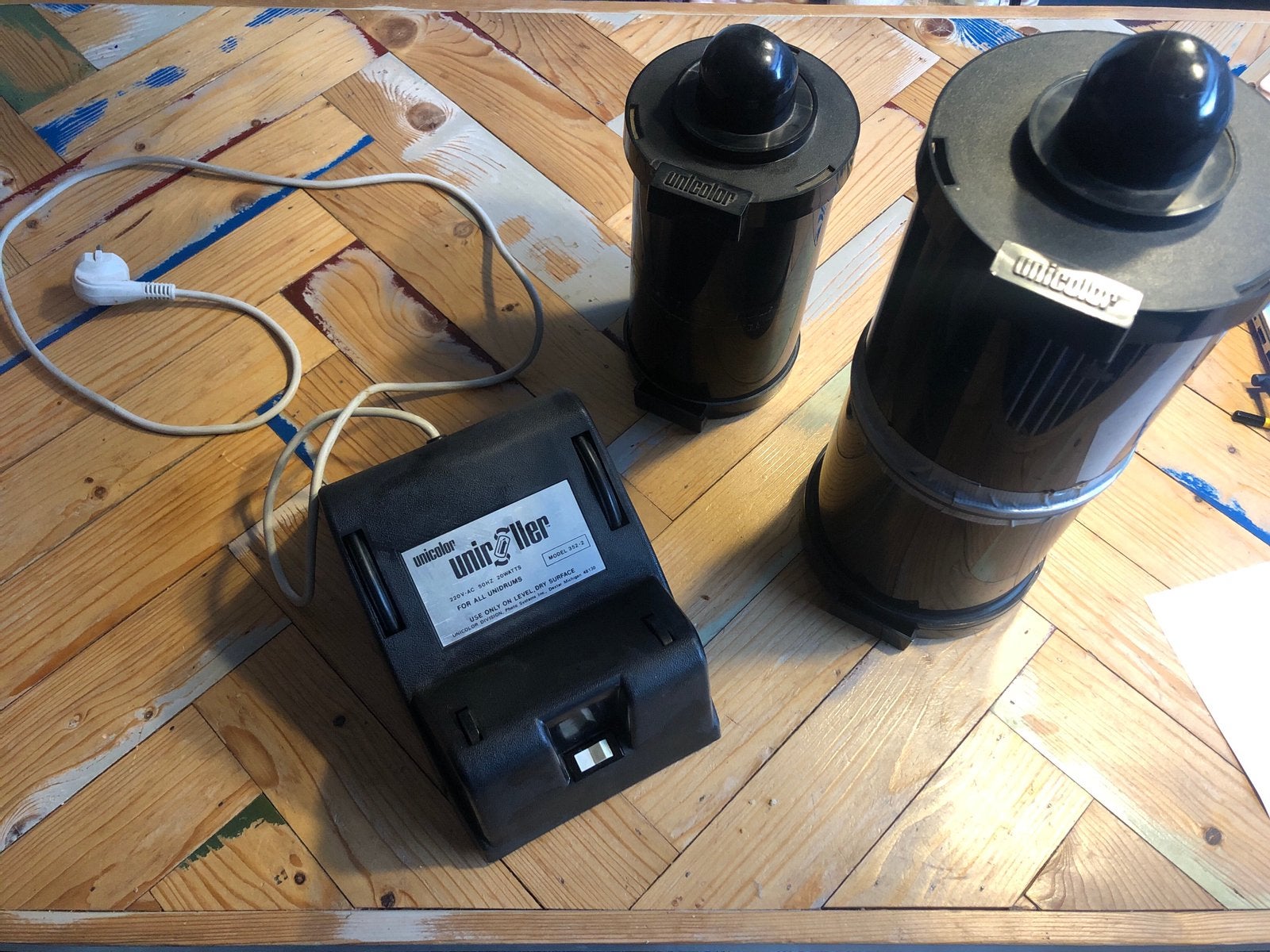 Uniroller mechanische drum roller met twee drums voor papier, Ophalen of Verzenden, Zo goed als nieuw, Complete dokaset