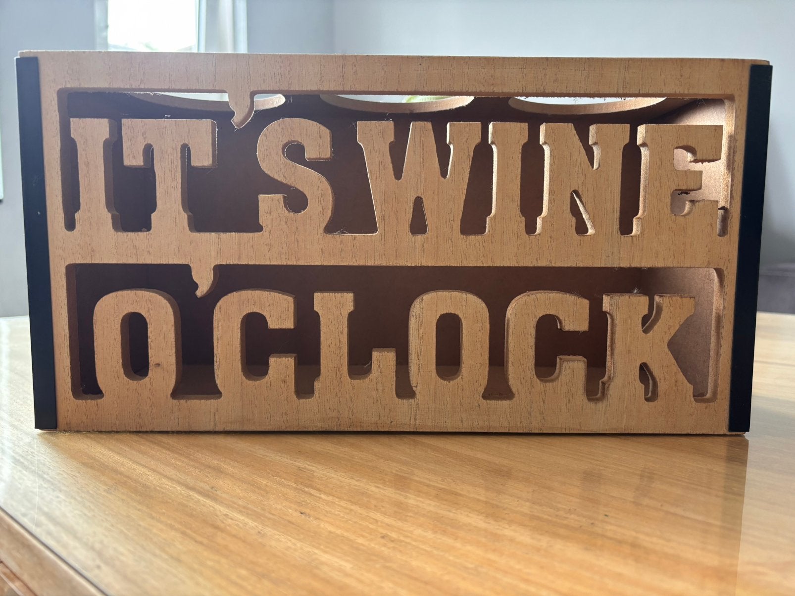 Wine ‘o clock decoratie cadeau, Overige typen, Nieuw, Ophalen of Verzenden, Hout
