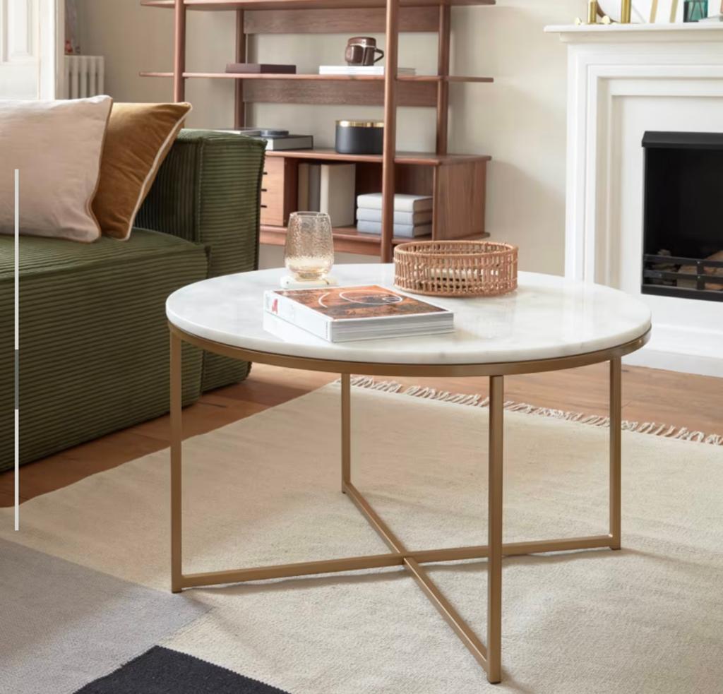Kave Home Salontafel Sheffield, Huis en Inrichting, Tafels | Salontafels, Ophalen, Overige materialen, 50 tot 100 cm, Rond