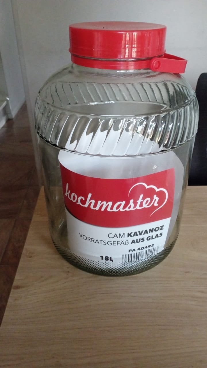 Grote glazen voorraadpot 18L - Kochmaster, Ophalen, Glas, Nieuw, Voorraadpot