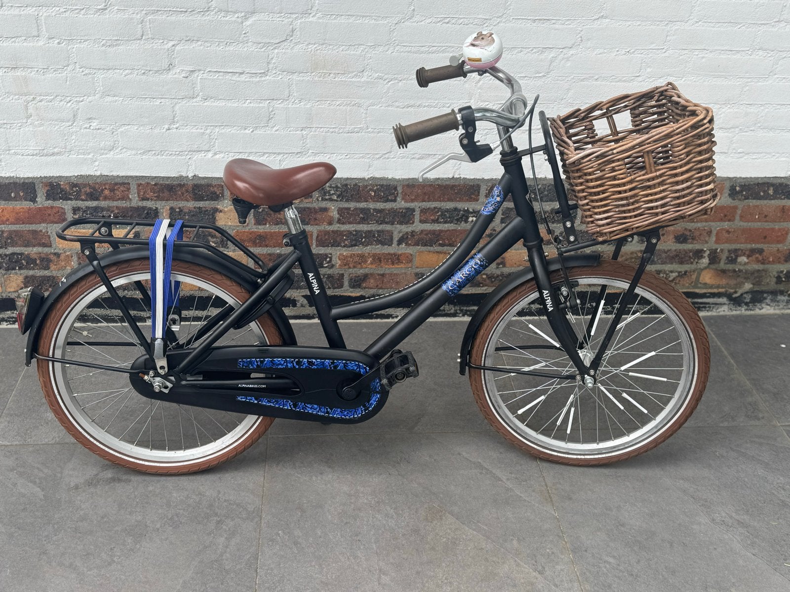 Alpina Cargo meisjes fiets 20 inch met rieten mand, Ophalen, Gebruikt, Terugtraprem, 16 tot 20 inch