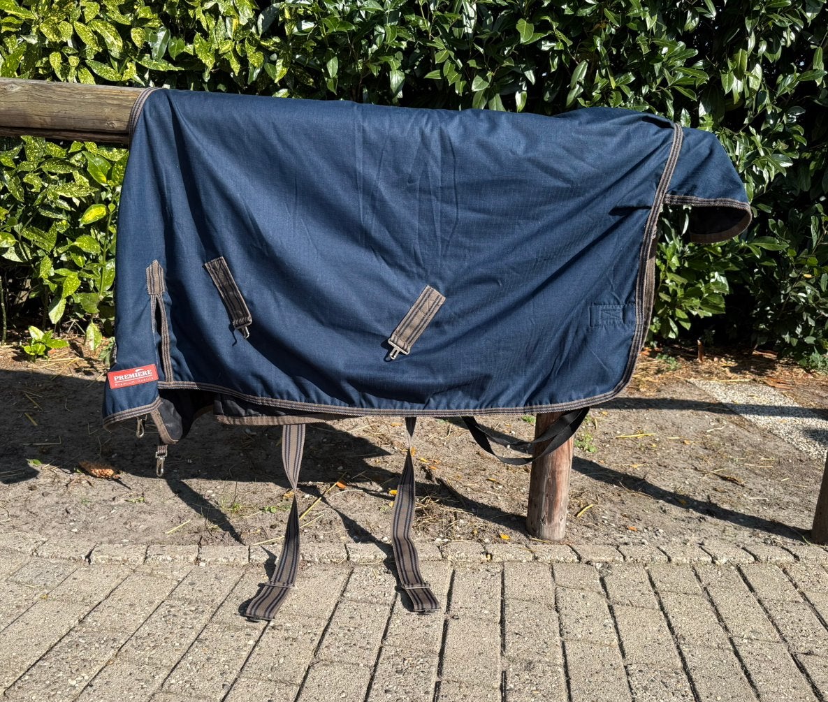 Première fleece regendeken blauw maat 110/145, Dieren en Toebehoren, Ophalen of Verzenden, Gebruikt