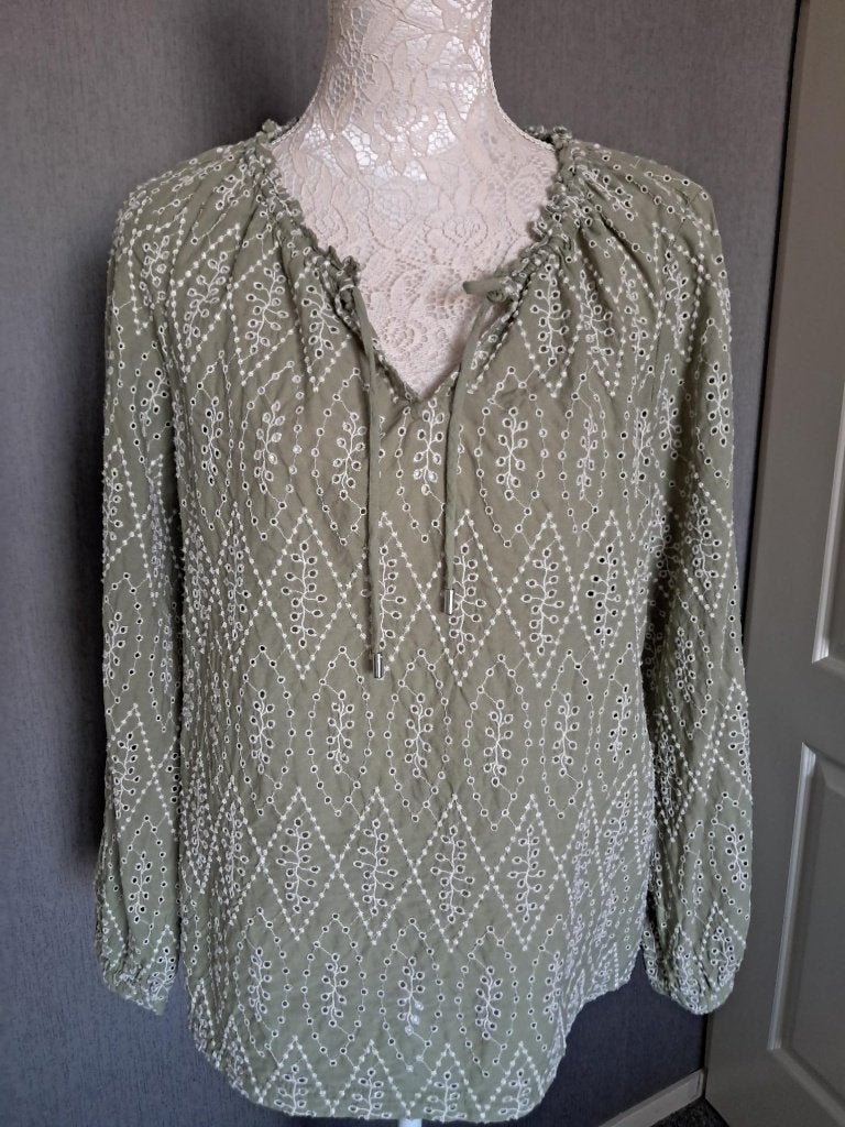 Blouse Street One  Kleur : Groen Wit Maat : 40, Maat 38/40 (M), Street One, Ophalen of Verzenden, Zo goed als nieuw