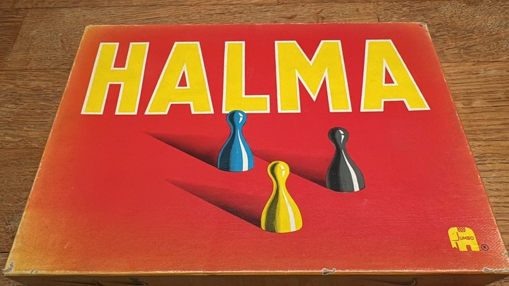 Vintage Halma Jumbo – Compleet – Houten pionnen – Bordspel, Een of twee spelers, Ophalen of Verzenden, Gebruikt, Jumbo