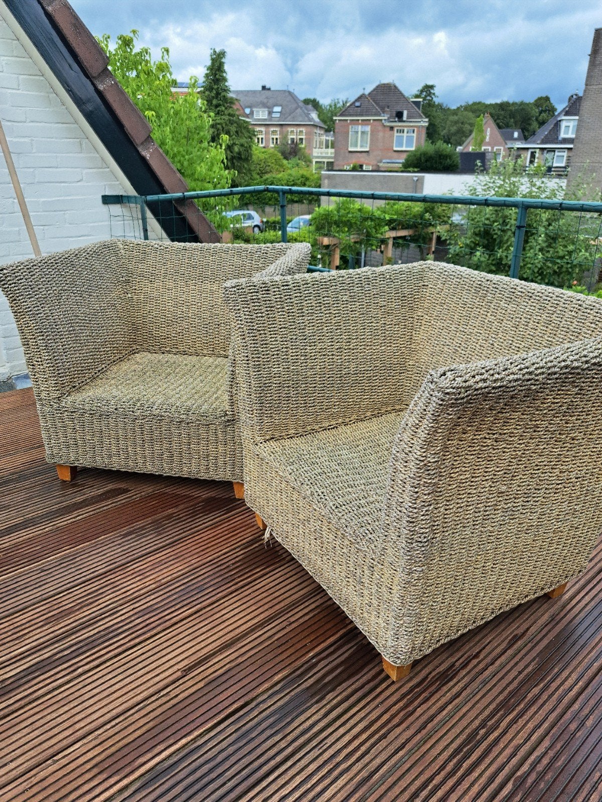 Prachtige grote rotan tuinstoelen!, Ophalen, 2 zitplaatsen
