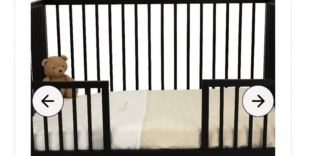 Baby/peuterbed zwart, Kinderen en Baby's, Kinderkamer | Bedden, Nieuw, 70 tot 85 cm, 140 tot 160 cm, Ophalen
