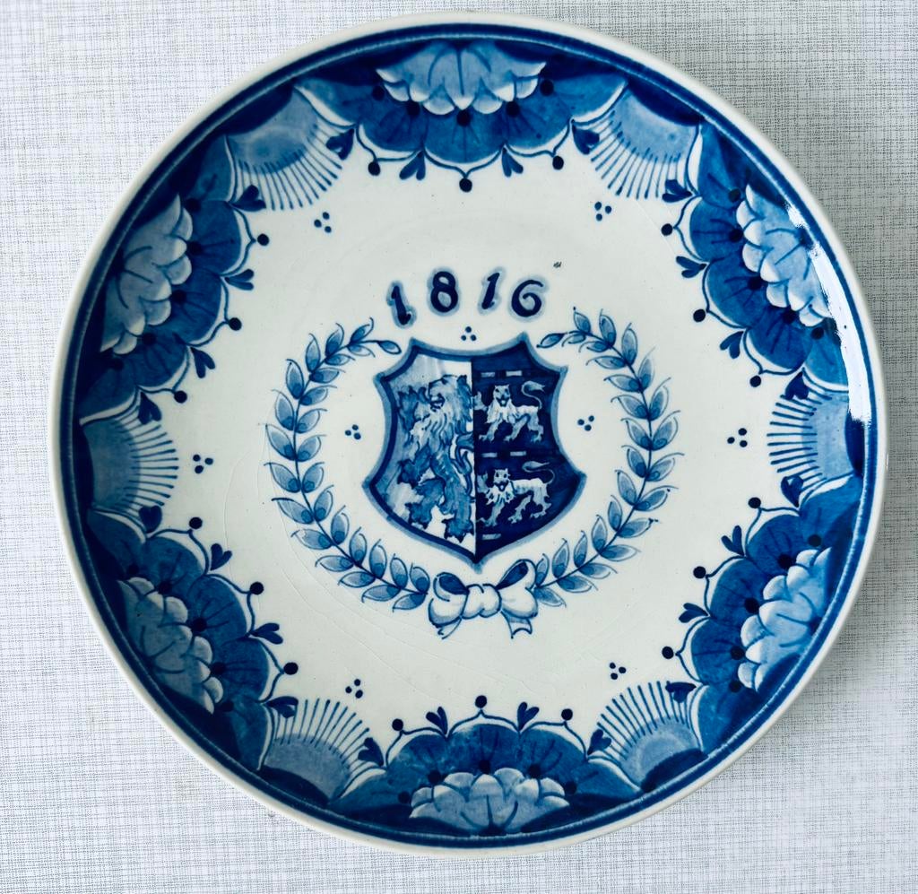 Delfts blauw bordje brandweer Oud-karspel 1816, Ophalen of Verzenden