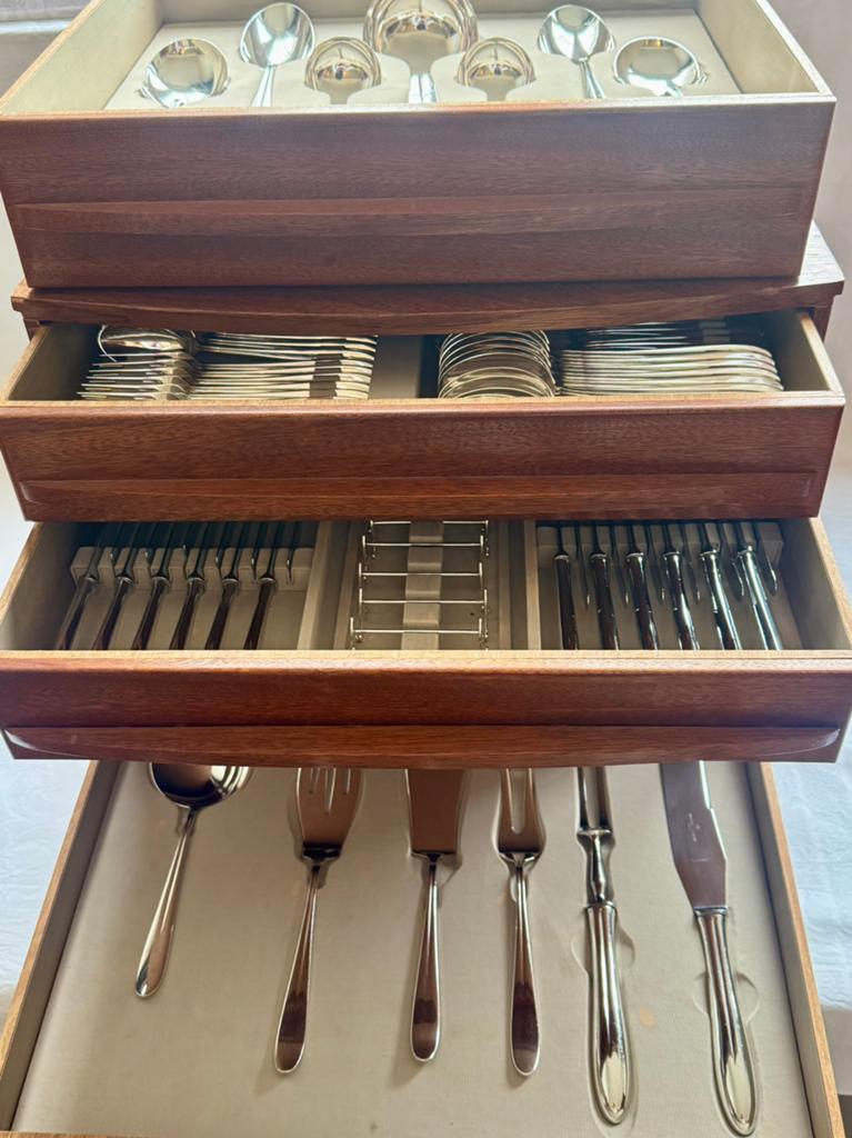 Zilveren bestek 12 pers. - Model 400 - Gustav Beran, 1931, Huis en Inrichting, Keuken | Bestek, Ophalen of Verzenden, Zo goed als nieuw